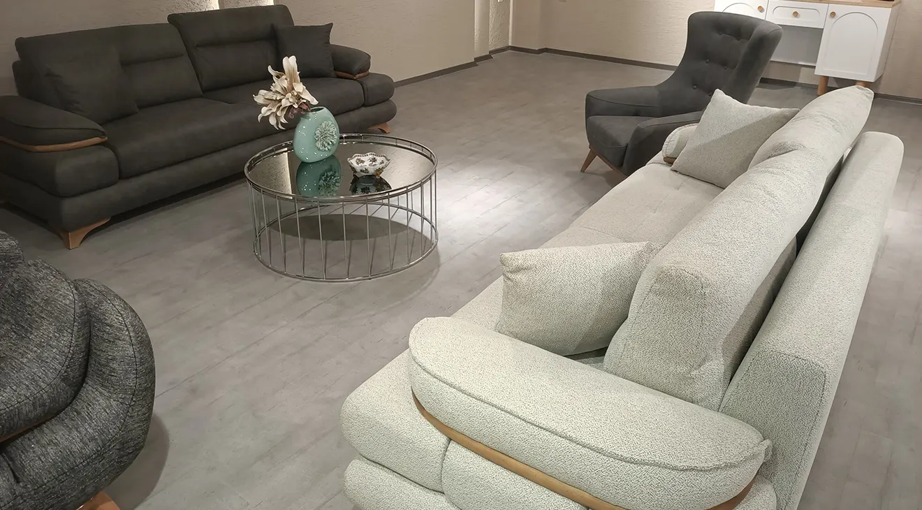 Mostar Ahşap Ayaklı Yataklı Koltuk Takımı